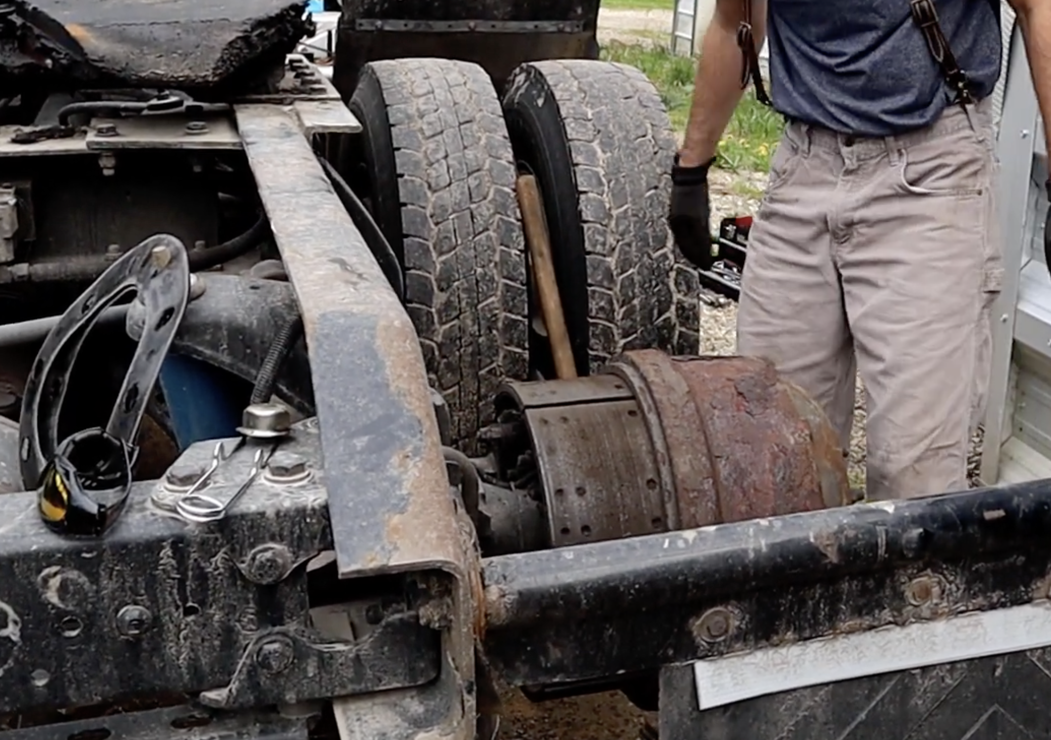 this image shows truck suspension repair in Fresno, CA